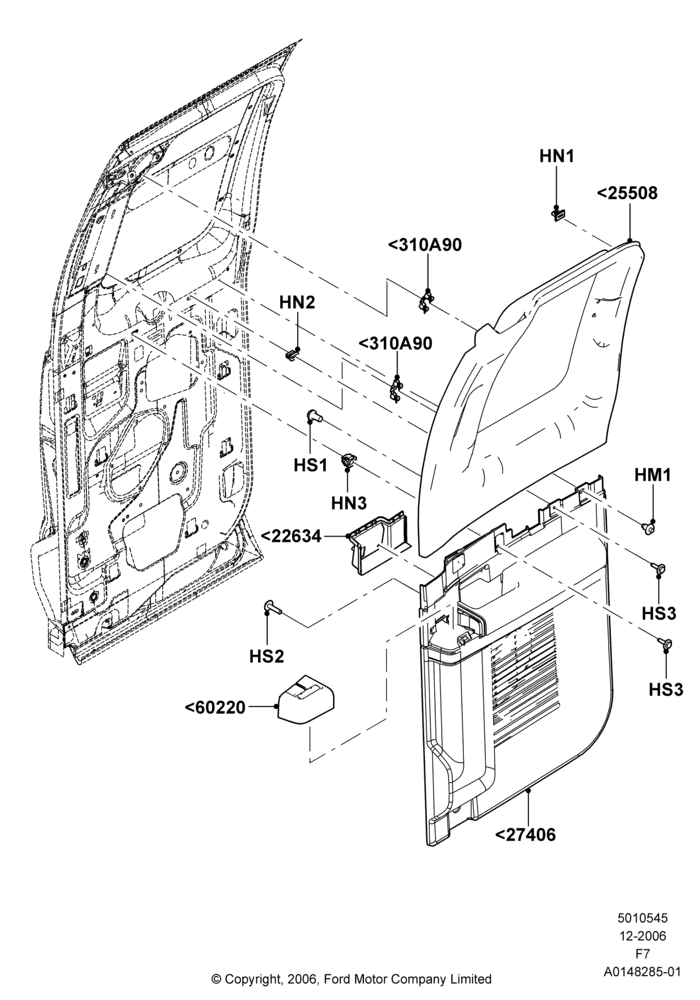 45D - Rear Door Trim Panels, Super Cab; 18/DEC/2006-12/FEB/2010