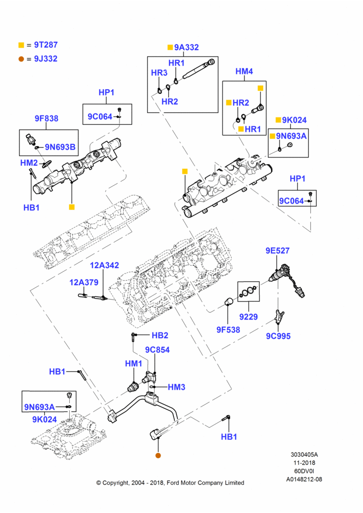 05A - Fuel Injectors and Pipes, 6.0L OHV Diesel V8; 19/JUL/2004-18/DEC/2006
