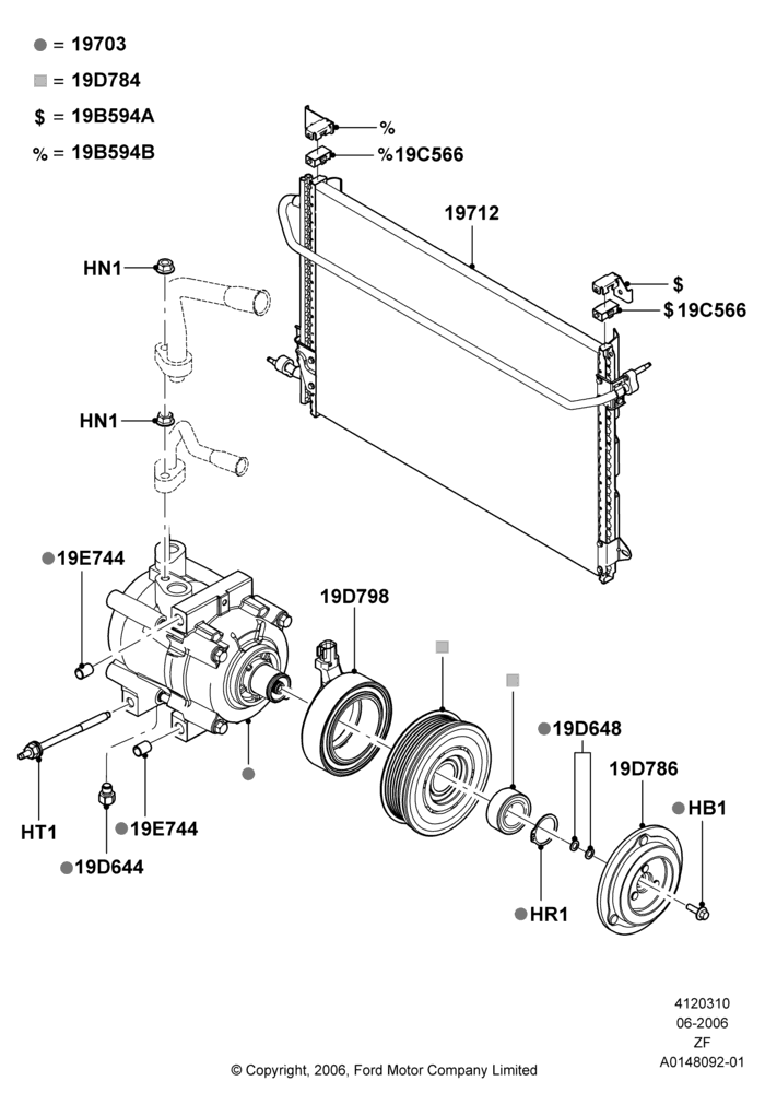 10C - Air Conditioning Condensr/Compressr, 5.4L 4V DOHC EFI S/C ALUM V8 G; 05/JUN/2006-26/FEB/2009