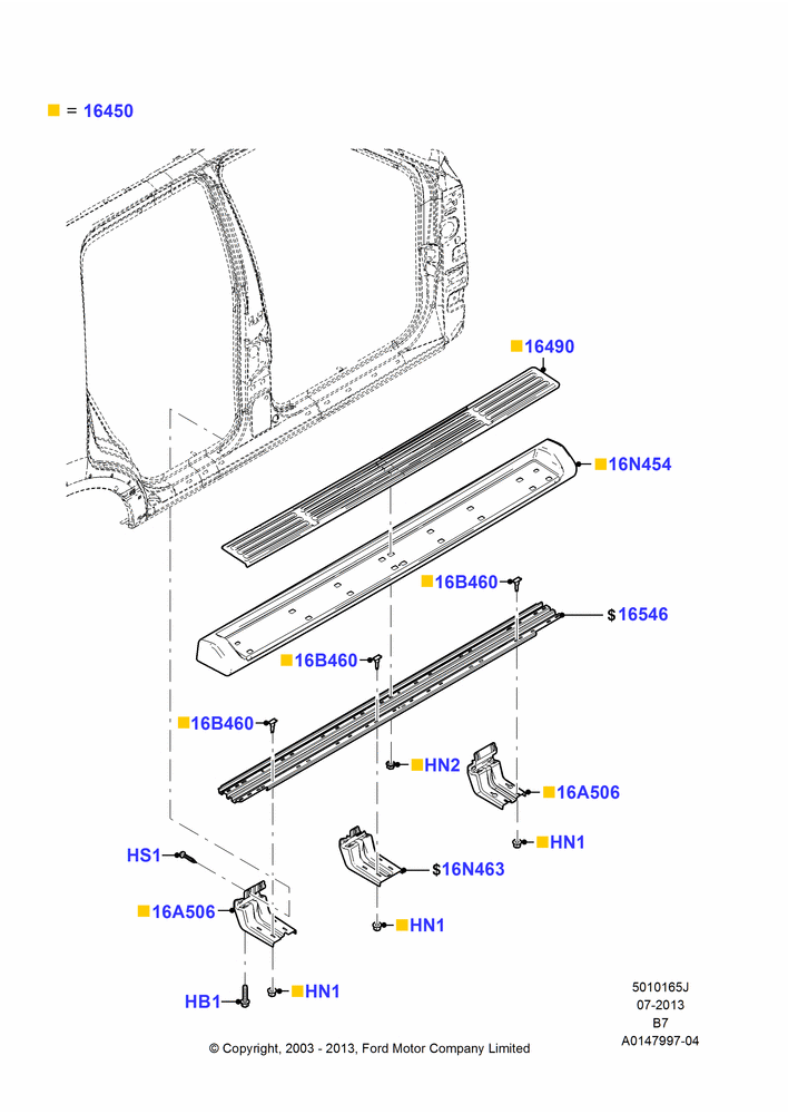 65J - Running Boards/Side Steps, Eddie Bauer, Monochromatic Appearance Package; 04/AUG/2003-02/AUG/2006