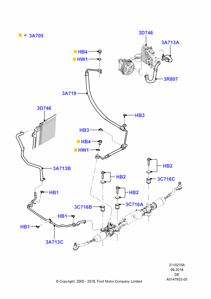 10A - Supply & Return Hoses - Power Strg, 2.3L Duratec-HE (145PS) - MI4; 01/AUG/2005-04/FEB/2009