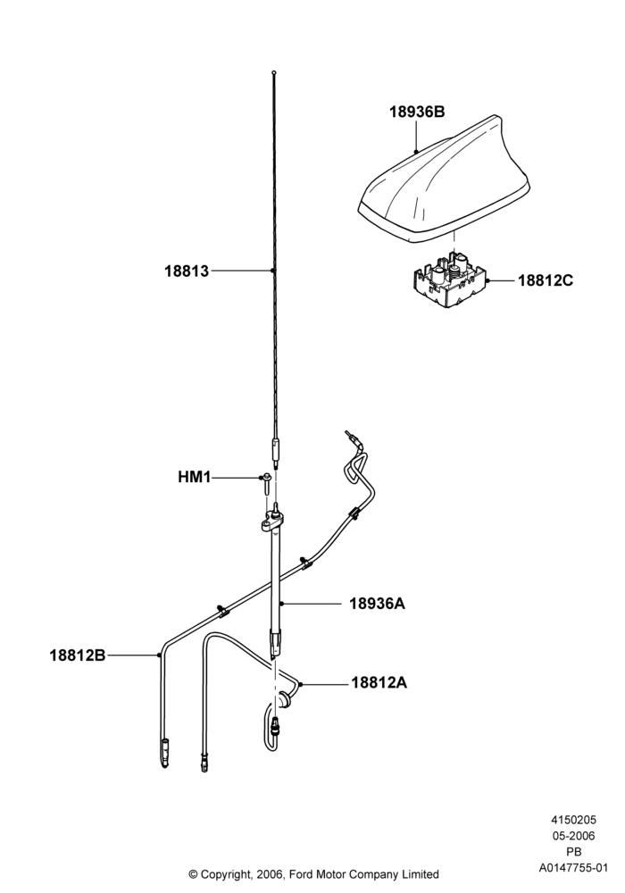 05D - Antenna, Less AM/FM Str/CD/Clk/Navig System, Less Radio Reception Equipment; 01/MAY/2006-04/JUN/2007