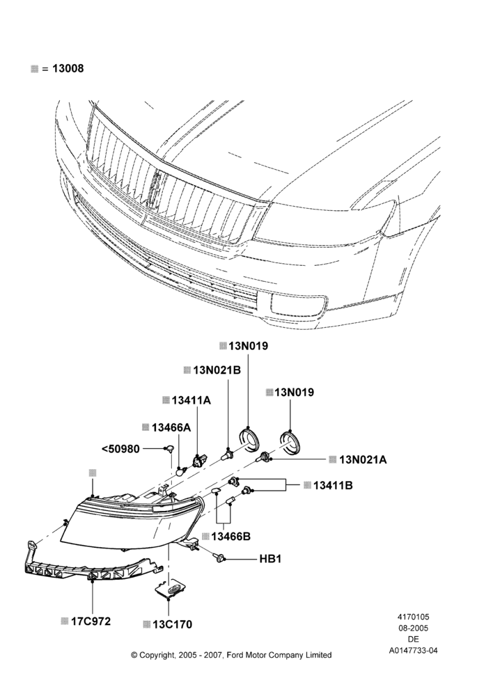 Headlamps and Front Flasher Lamps, High Intensity Discharge Headlamp, Lincoln Division Derivative