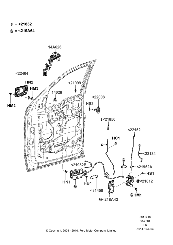Front Door Lock Controls, Crew Cab