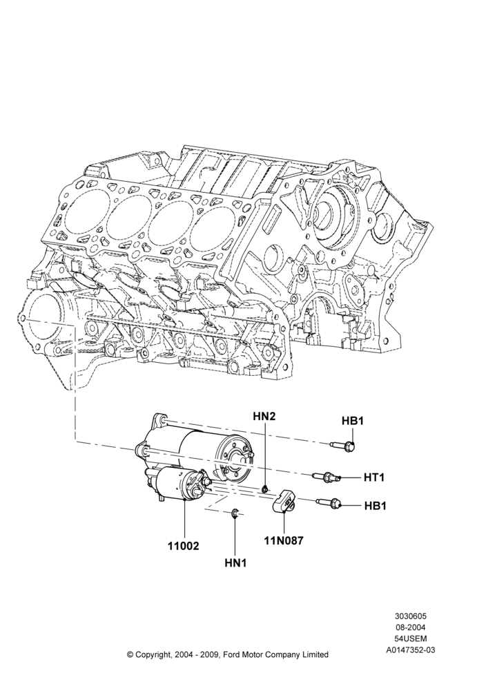 05D - Starter Motor, 5.4L 3V V8; 02/AUG/2004-11/AUG/2014