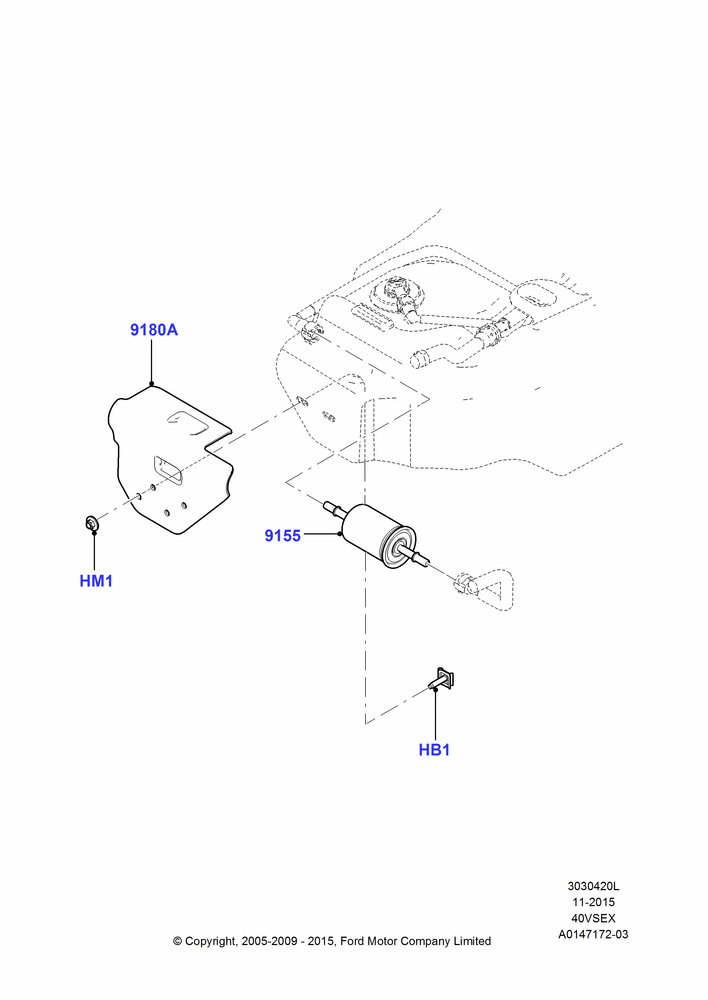 Fuel Filter, 4.0L V6 12V SOHC EFI