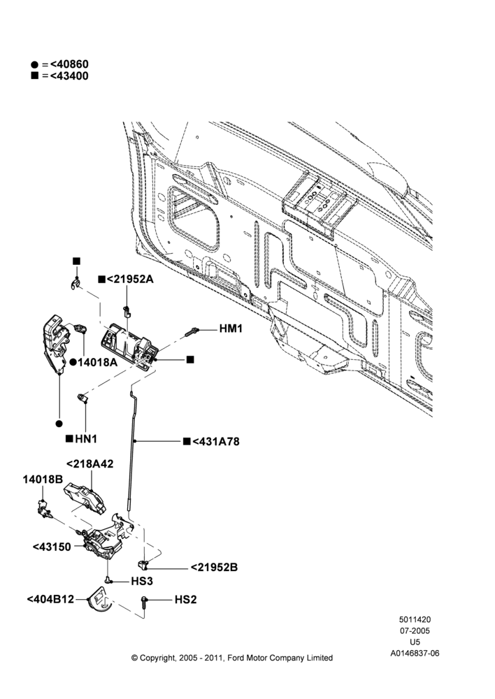 20B - Luggage Compt/Tailgte Lock Controls; 19/JUL/2005-16/DEC/2010