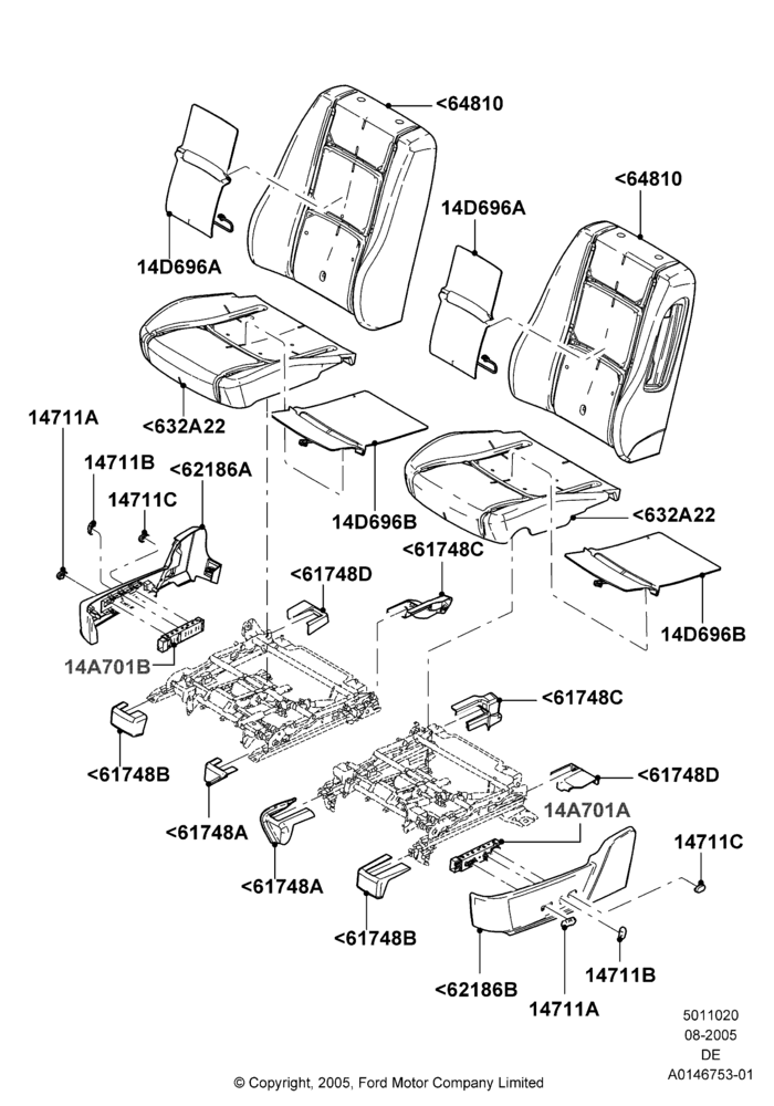 20E - Front Seat Pads/Valances & Heating, Lincoln Division Derivative, With Drivers Heated Seat, With Heated Passenger Seat; 01/AUG/2005-10/DEC/2007