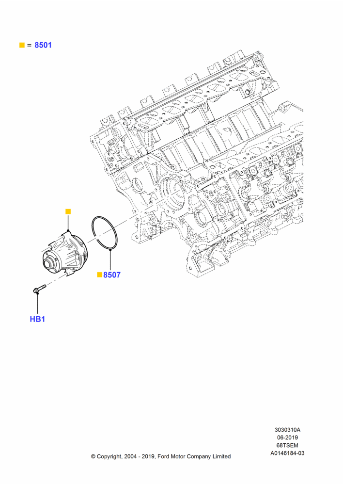 Water Pump, 6.8L SOHC EFI NA V10 Gas