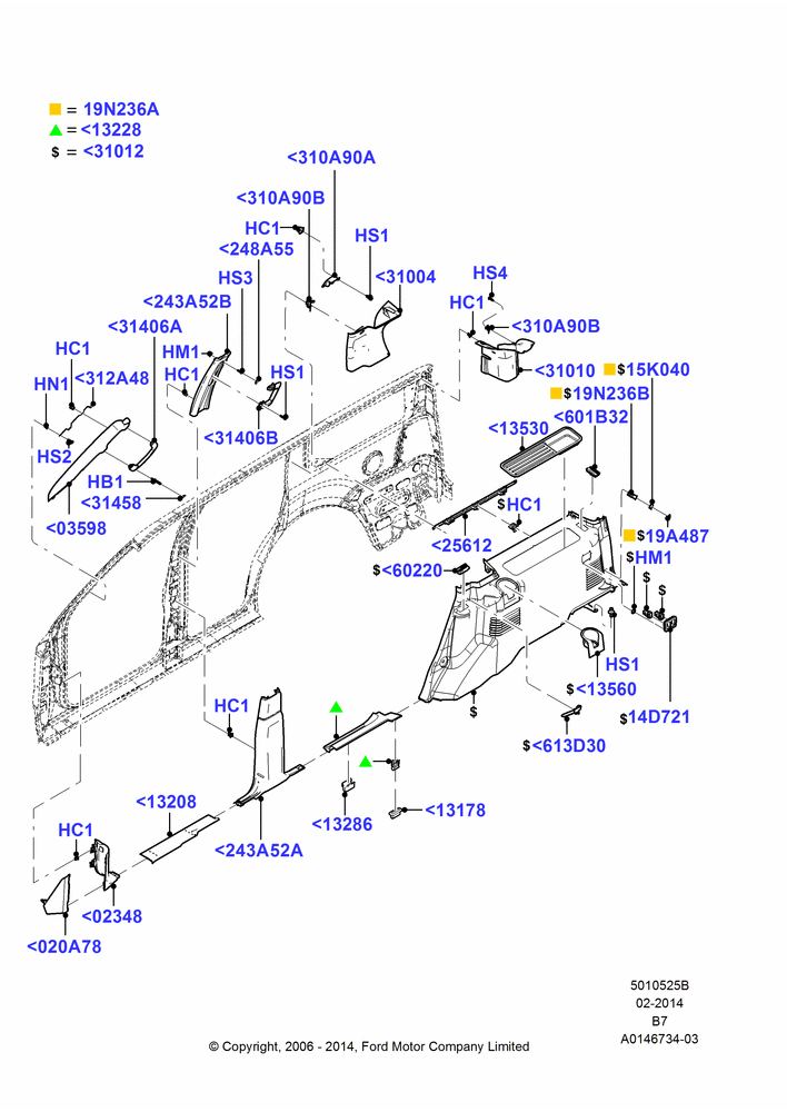 25B - Side Trim, Regular Wagon, Production Installed, RH; 02/AUG/2006-11/AUG/2014