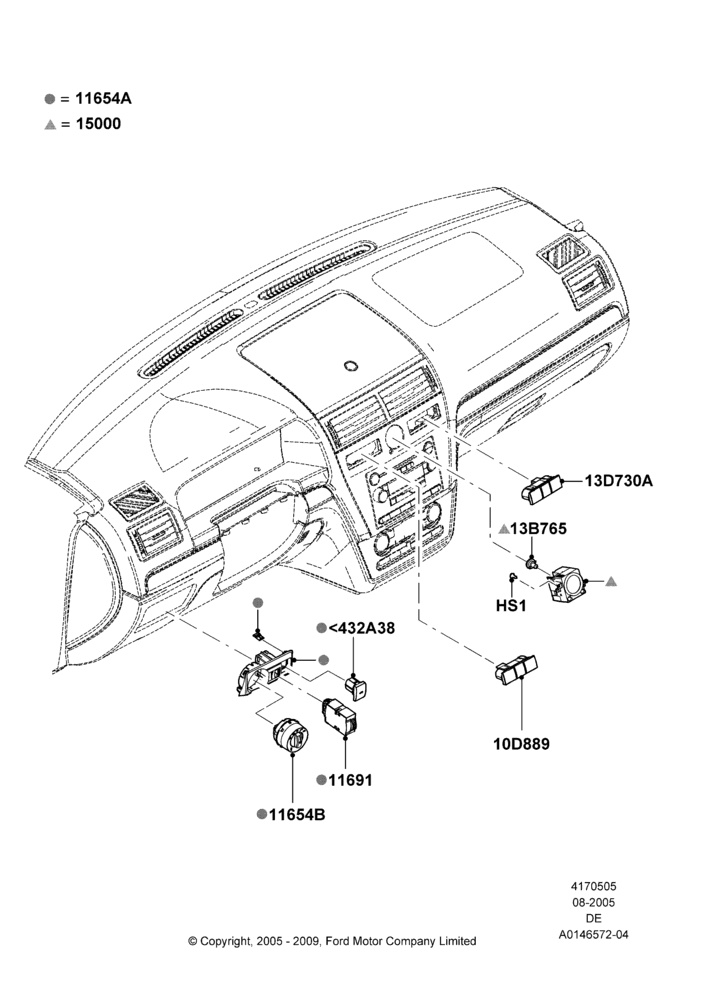 05B - Instrument Panel Related Parts, Mercury Division Derivative; 01/AUG/2005-04/FEB/2009