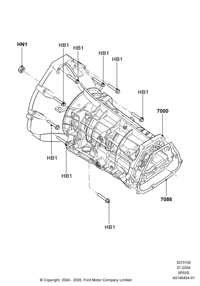 05F - Auto Trans Assy & Speedometer Drive, 4.0L V6 12V SOHC EFI, 5 Speed Auto Transmission 5R55S; 19/JUL/2005-16/DEC/2010