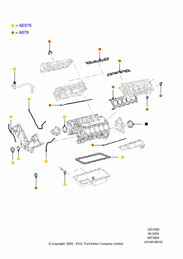 05A - Engine Gasket Kits, 6.8L SOHC EFI NA V10 Gas; 02/AUG/2004