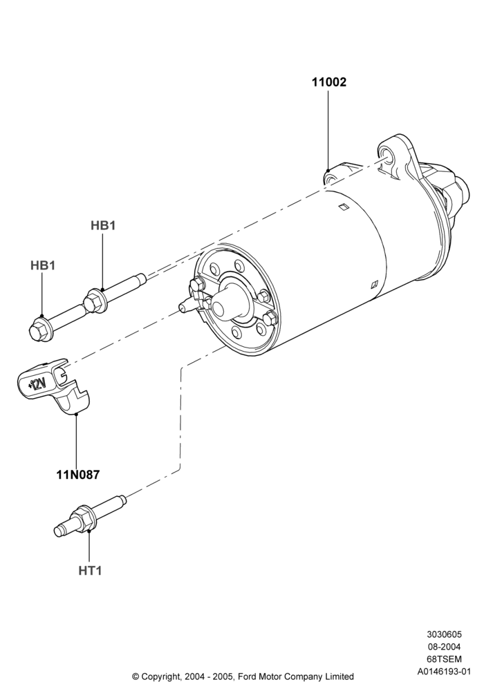 05A - Starter Motor, 6.8L SOHC EFI NA V10 Gas; 02/AUG/2004