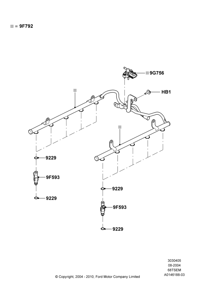 05A - Fuel Injectors and Pipes, 6.8L SOHC EFI NA V10 Gas; 02/AUG/2004-18/AUG/2008