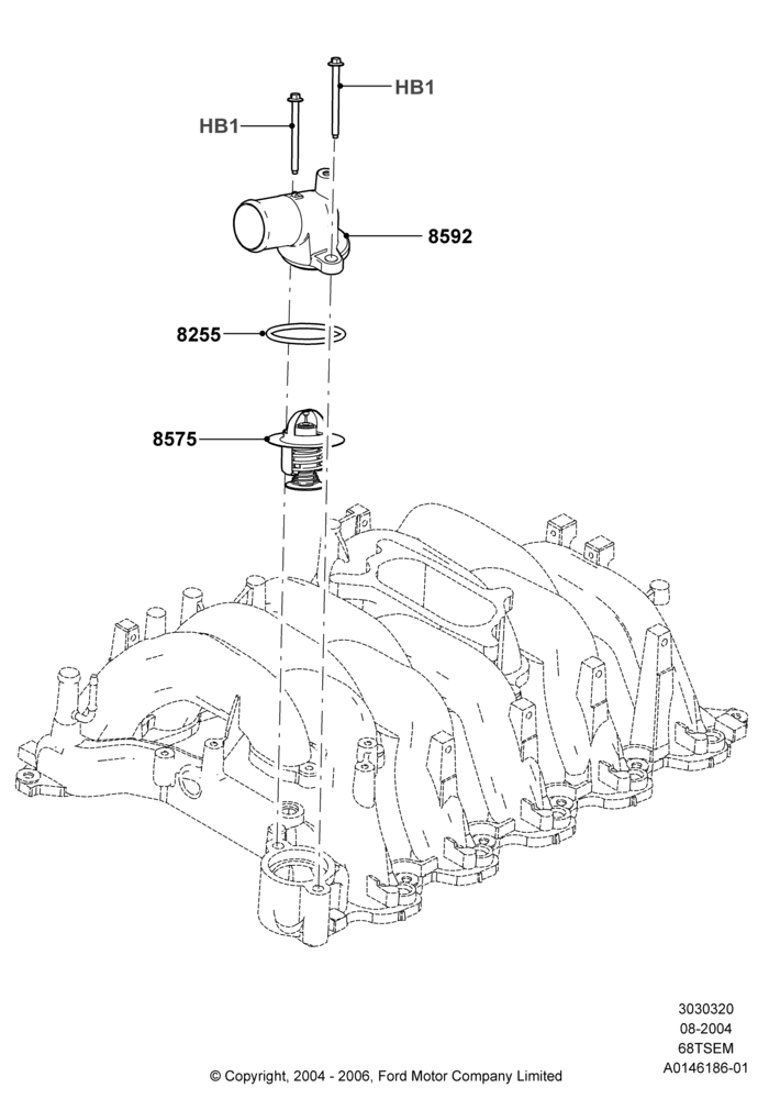 Thermostat/Housing & Related Parts, 6.8L SOHC EFI NA V10 Gas
