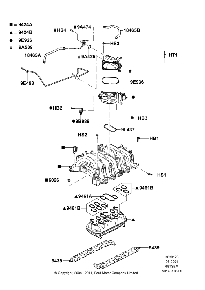 20A - Intake Manifold, 6.8L SOHC EFI NA V10 Gas; 02/AUG/2004-18/AUG/2008