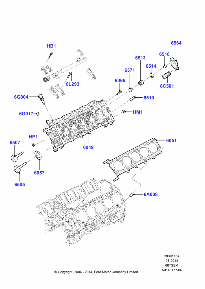 15A - Cylinder Head, 6.8L SOHC EFI NA V10 Gas; 02/AUG/2004