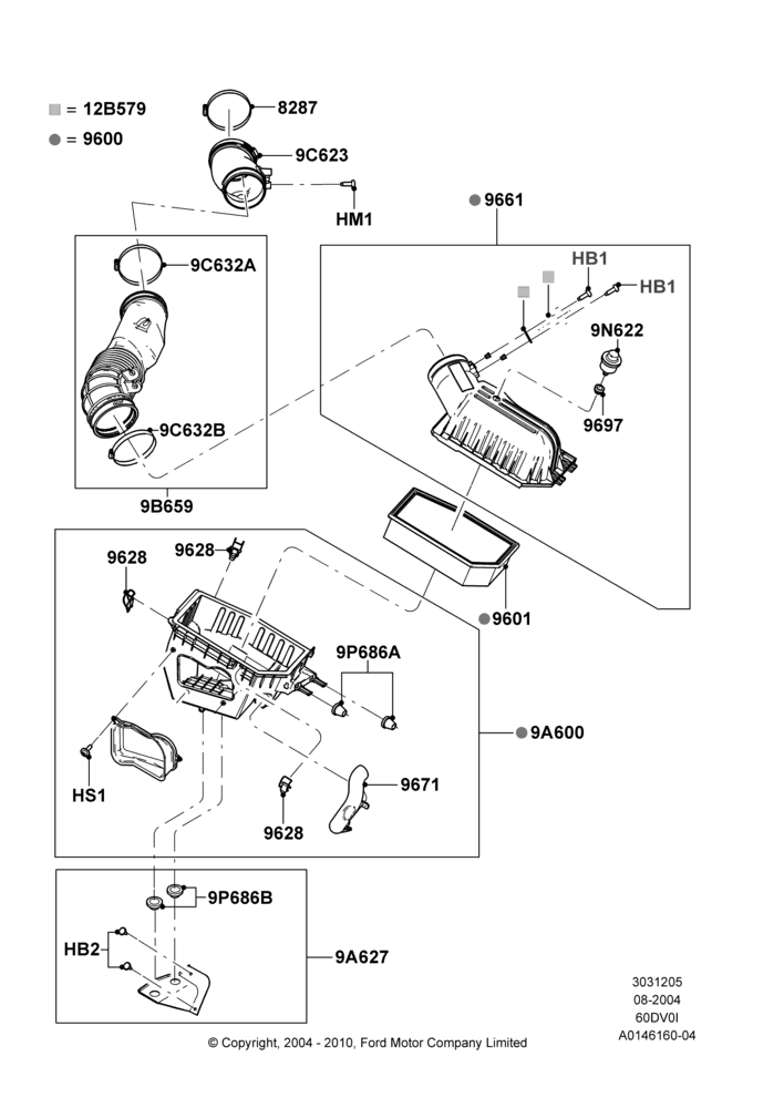 05B - Air Cleaner, 6.0L  OHV Diesel V8 DI; 02/AUG/2004-26/JUL/2010