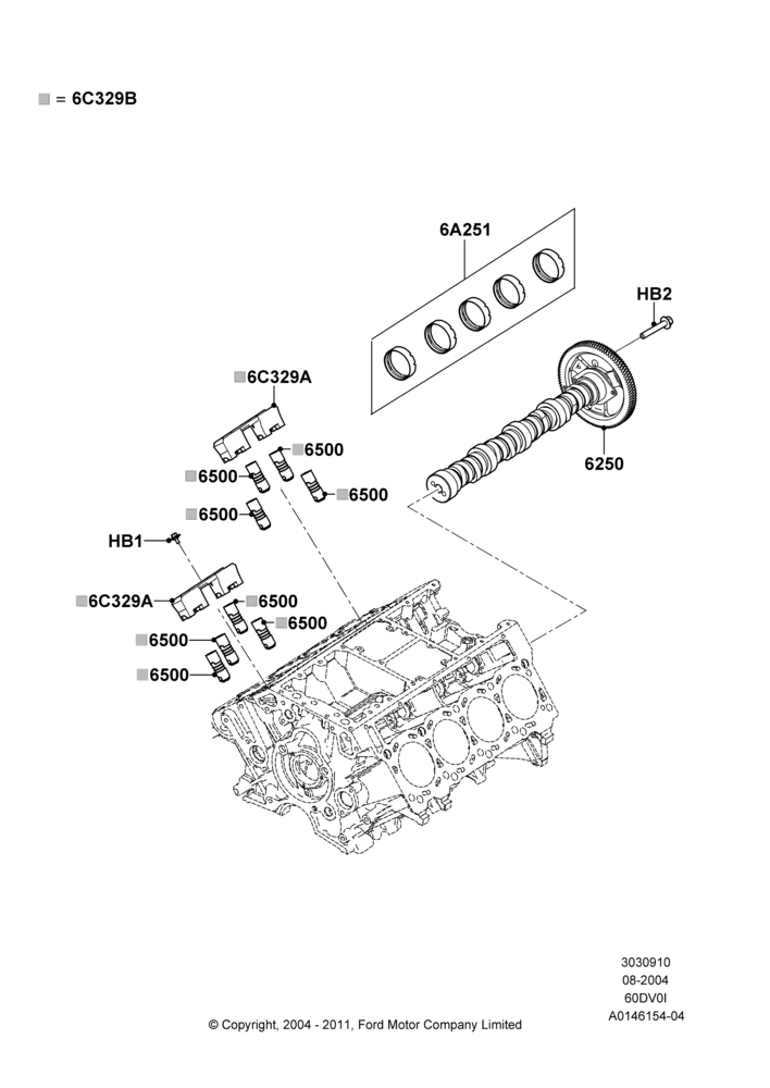 Camshaft, 6.0L OHV Diesel V8 DI