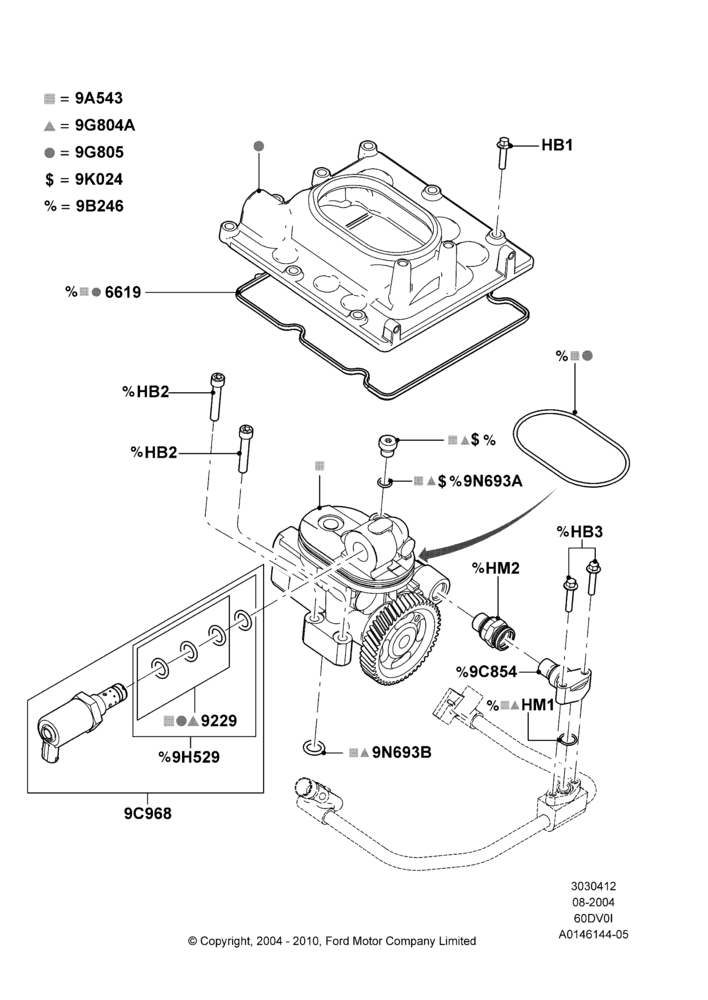 12B - Fuel Injection Pump - Diesel, 6.0L  OHV Diesel V8 DI; 02/AUG/2004-26/JUL/2010