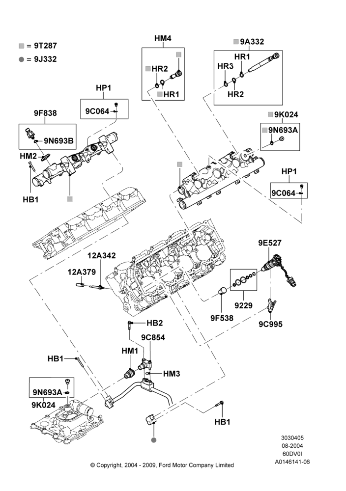 05B - Fuel Injectors and Pipes, 6.0L  OHV Diesel V8 DI; 02/AUG/2004-26/JUL/2010
