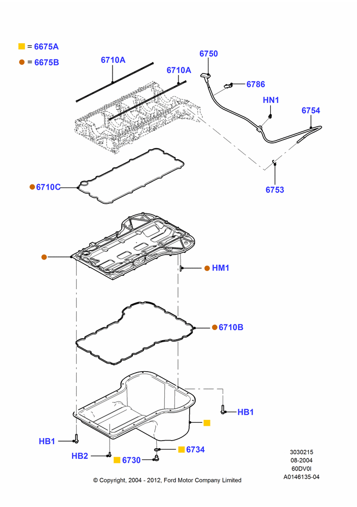 15B - Oil Pan/Oil Level Indicator, 6.0L  OHV Diesel V8 DI; 02/AUG/2004-26/JUL/2010