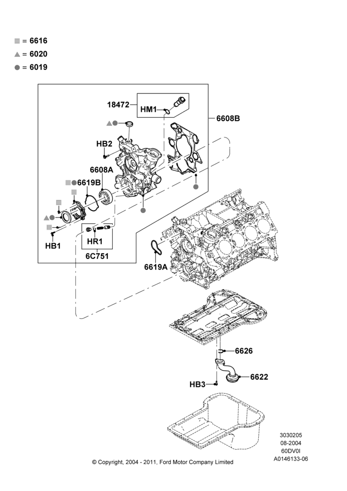 05B - Oil Pump, 6.0L  OHV Diesel V8 DI; 02/AUG/2004-26/JUL/2010