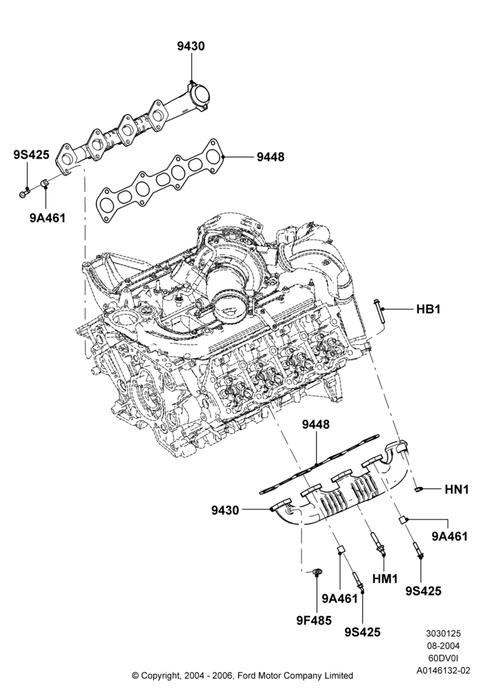 Exhaust Manifold, 6.0L OHV Diesel V8 DI
