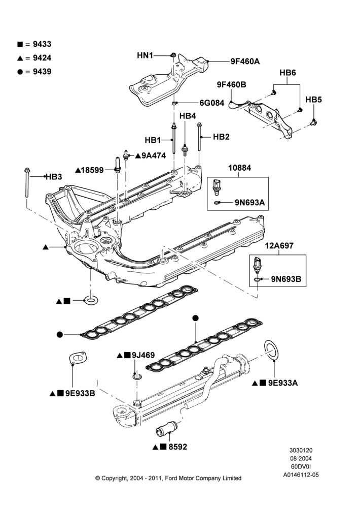 20C - Intake Manifold, 6.0L  OHV Diesel V8 DI; 02/AUG/2004-01/NOV/2004