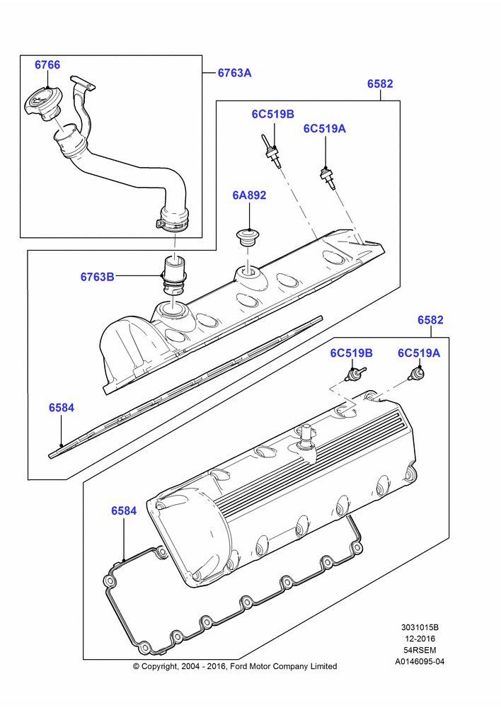15B - Cylinder Head Cover, 5.4L Modular SOHC V8; 02/AUG/2004