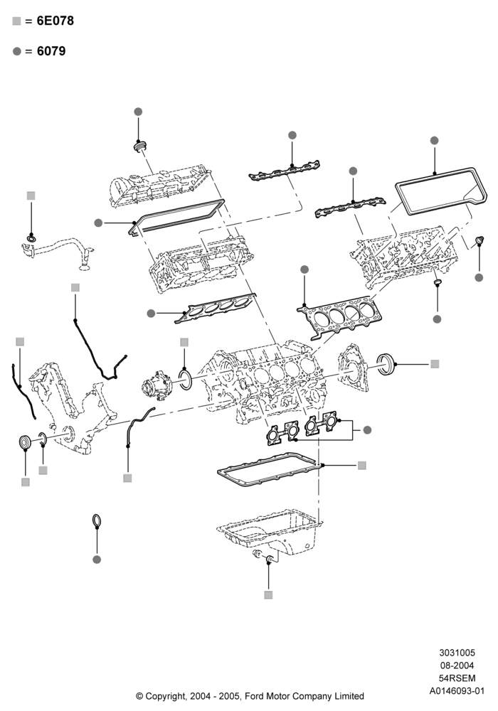05B - Engine Gasket Kits, 5.4L Modular SOHC V8; 02/AUG/2004