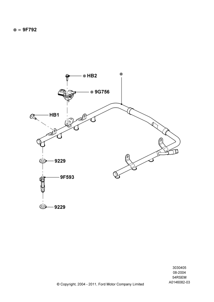 05B - Fuel Injectors and Pipes, 5.4L Modular SOHC V8; 02/AUG/2004-18/AUG/2008