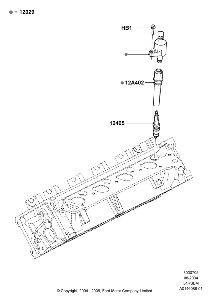 05B - Ignition Coil and Wires/Spark Plugs, 5.4L Modular SOHC V8; 02/AUG/2004
