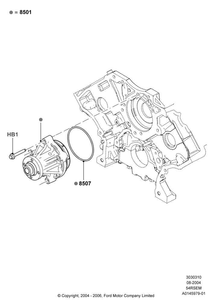 Water Pump, 5.4L Modular SOHC V8