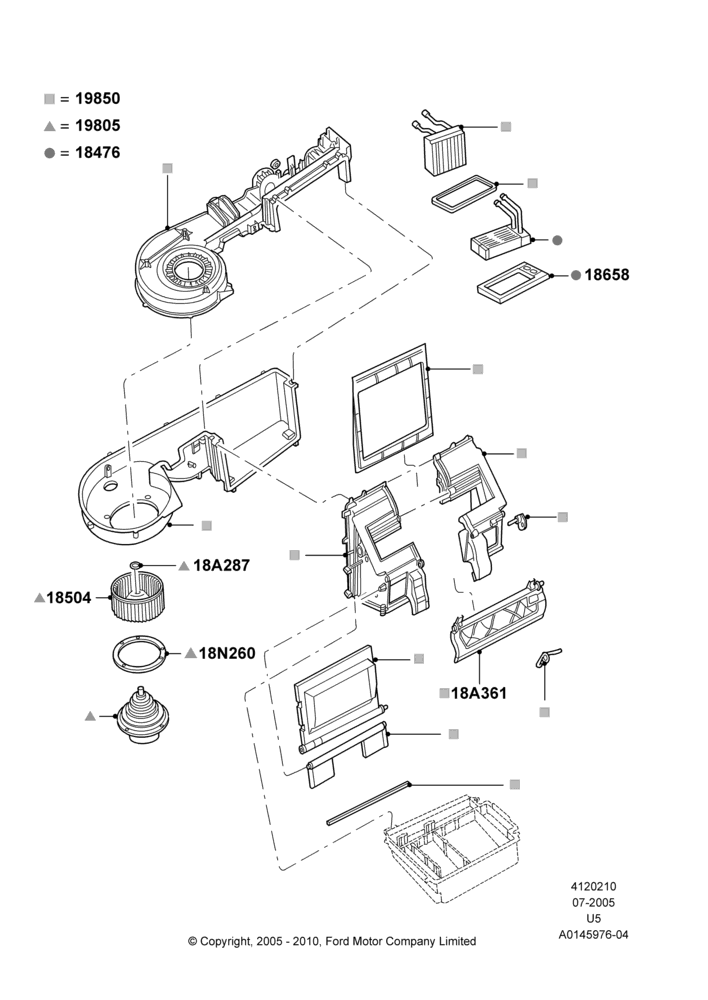 10B - Heater/Air Cond.Internal Components; 19/JUL/2005-07/AUG/2006