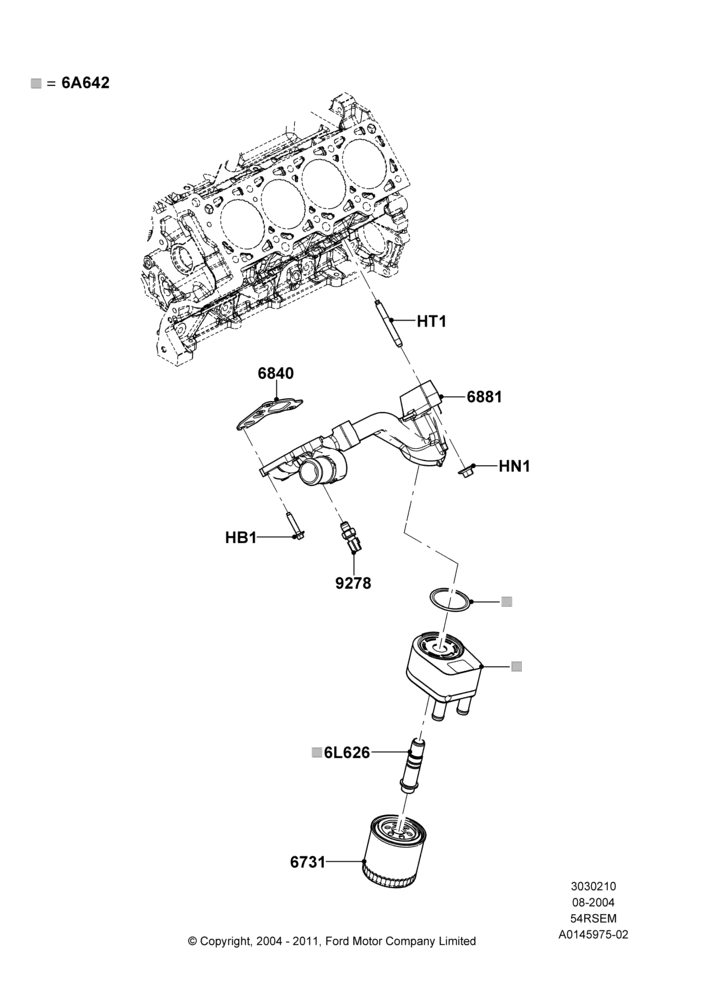 10B - Oil Cooler and Filter, 5.4L Modular SOHC V8; 02/AUG/2004