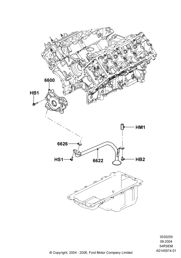05B - Oil Pump, 5.4L Modular SOHC V8; 02/AUG/2004