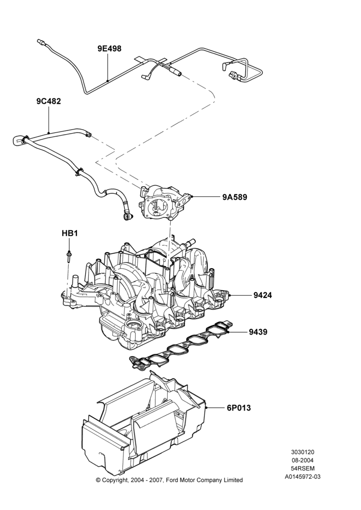 20B - Intake Manifold, 5.4L Modular SOHC V8; 02/AUG/2004-18/AUG/2008