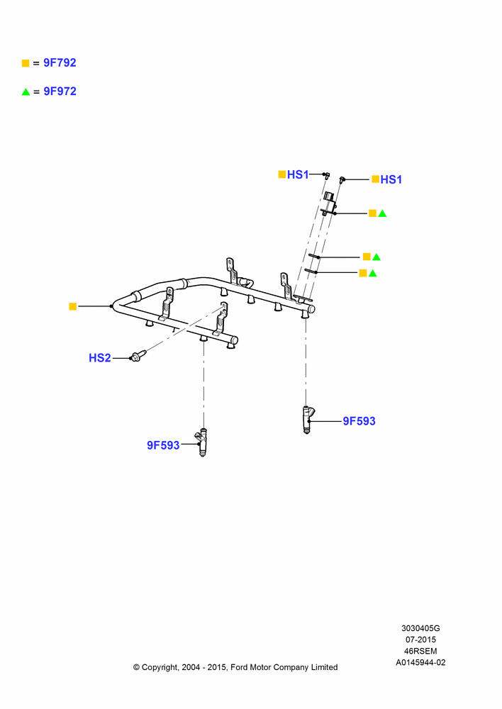 05G - Fuel Injectors and Pipes, Romeo 4.6 SOHC EFI; 02/AUG/2004-16/OCT/2006
