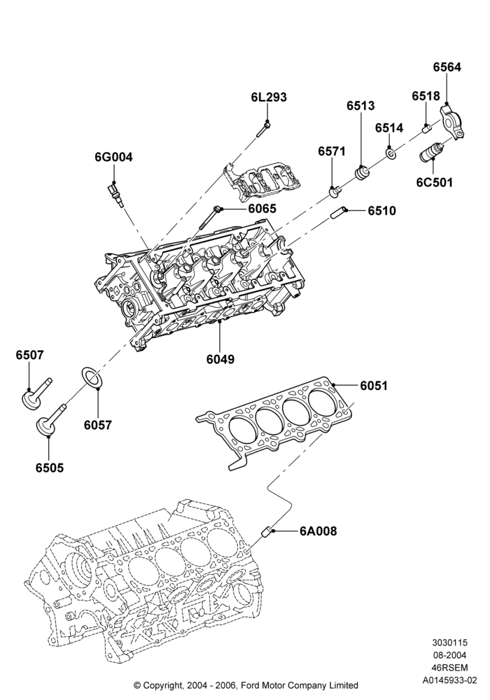 15D - Cylinder Head, Romeo 4.6 SOHC EFI; 02/AUG/2004-04/AUG/2014