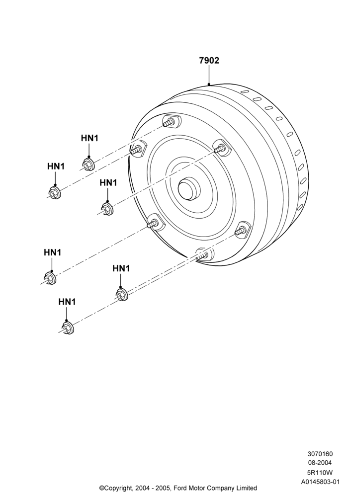 60C - Converter, 5 Speed Auto 5R110W - HI/Torque, 5R110W 5 Speed Auto Trans NAAO; 02/AUG/2004