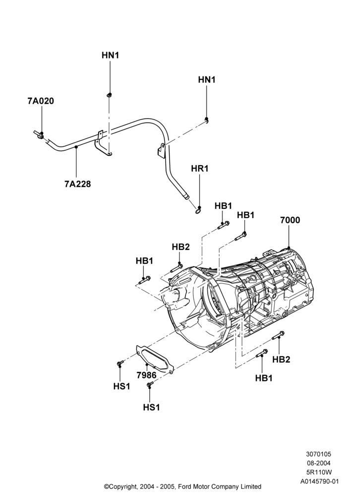 05D - Auto Trans Assy & Speedometer Drive, 5 Speed Auto 5R110W - HI/Torque, 5.4L Modular SOHC V8, 5R110W 5 Speed Auto Trans NAAO, 6.8L SOHC EFI NA V10 Gas; 02/AUG/2004-07/MAR/2016