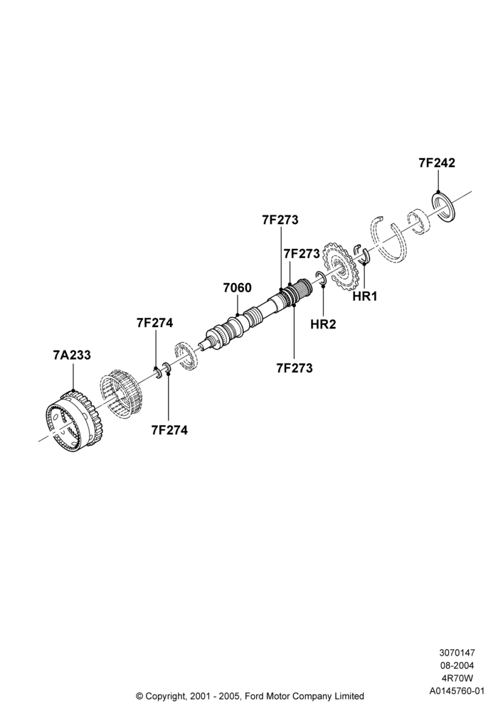 47C - Output Shafts, 4 Spd A/T AODEW/4R70E W/TSS, 4 Spd A/T AODEW/4R75E W/TSS, 4 Speed Automatic 4R75E Livonia; 02/AUG/2004