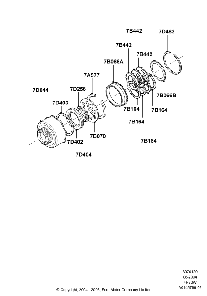 20C - Reverse Clutch and Components, 4 Spd A/T AODEW/4R70E W/TSS, 4 Spd A/T AODEW/4R75E W/TSS, 4 Speed Automatic 4R75E Livonia; 02/AUG/2004