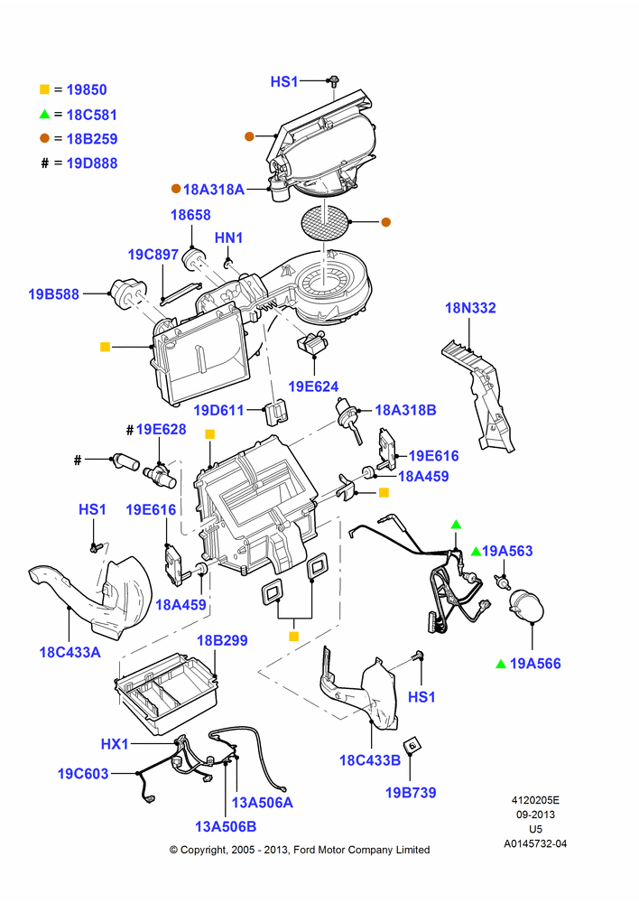 05E - Heater/Air Cond.External Components, Dual Zone Auto Temp Control A/C; 19/JUL/2005-16/DEC/2010
