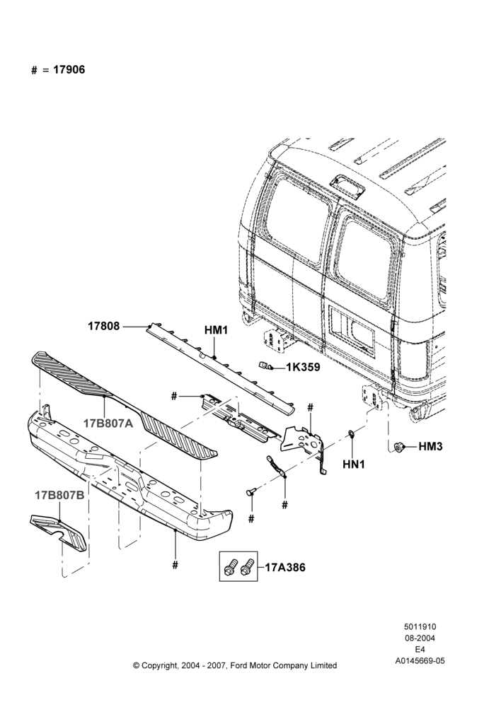 10A - Rear Bumper, With Step Type Rear Bumper; 02/AUG/2004