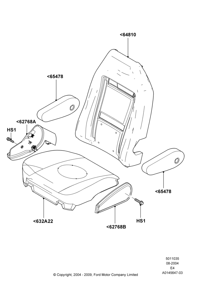 35A - Rear Seat Pads/Valances & Heating, With 2nd Row Dual Captain Chairs; 02/AUG/2004-18/AUG/2008