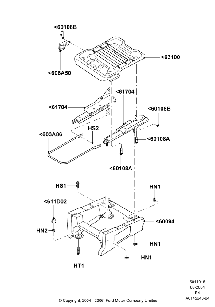 15A - Front Seat Base, With Driver 2 Way Mnl.Seat Adjuster, Driver Seat; 02/AUG/2004-19/APR/2010
