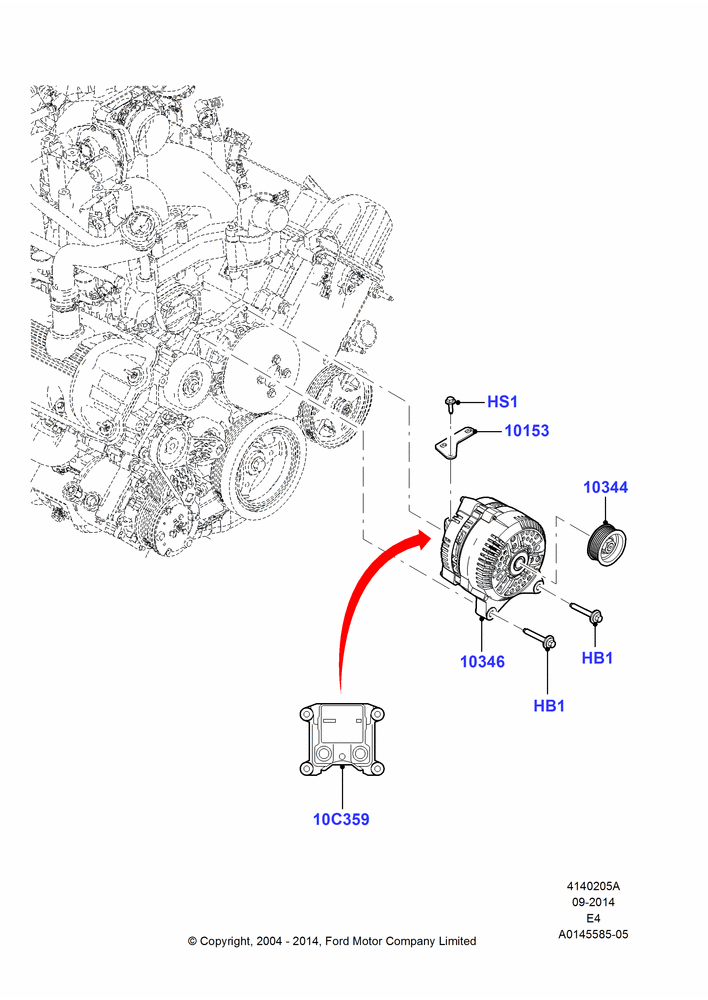 05A - Alternator and Mountings, With Gas Engines; 02/AUG/2004-18/AUG/2008